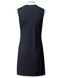 Black sleeveless dress on a white background