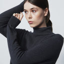 DS Plain Knit Rock Roll Neck Pullover