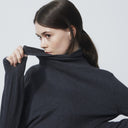 DS Plain Knit Rock Roll Neck Pullover