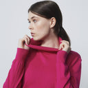 DS Plain Knit Tulip Pink Roll Neck Pullover