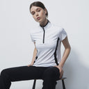 DS White Black Cap Sleeve Polo Shirt