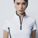 DS White Black Cap Sleeve Polo Shirt