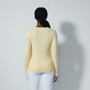 DS Light Yellow Cable Knit V-Neck Sweater
