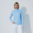DS Light Blue Midlayer Half Neck Long Sleeve Top