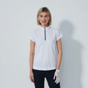 DS Kim White Cap Sleeve Polo Shirt S25