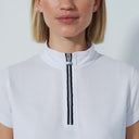 DS Kim White Cap Sleeve Polo Shirt S25