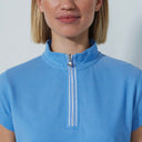 DS Kim Sky Blue Cap Sleeve Polo Shirt