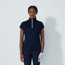 DS Kim Dark Navy Cap Sleeve Polo Shirt S25