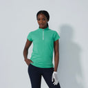 DS Kim Green Cap Sleeve Polo Shirt