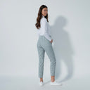 DS Khaki and White Check Print Ankle Pants