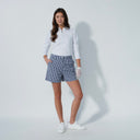 DS Navy and White Check Print Shorts