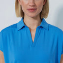 DS Bella Birdie Sky Blue Cap Sleeve Polo Shirt