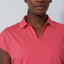 DS Bella Birdie Intense Coral Cap Sleeve Polo Shirt