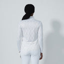 DS Tempo White and Gold Metallic Argyle Print Long Sleeve Shirt