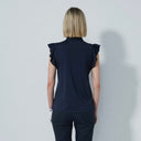 DS Luxe Dark Navy Frill Sleeveless Polo Shirt