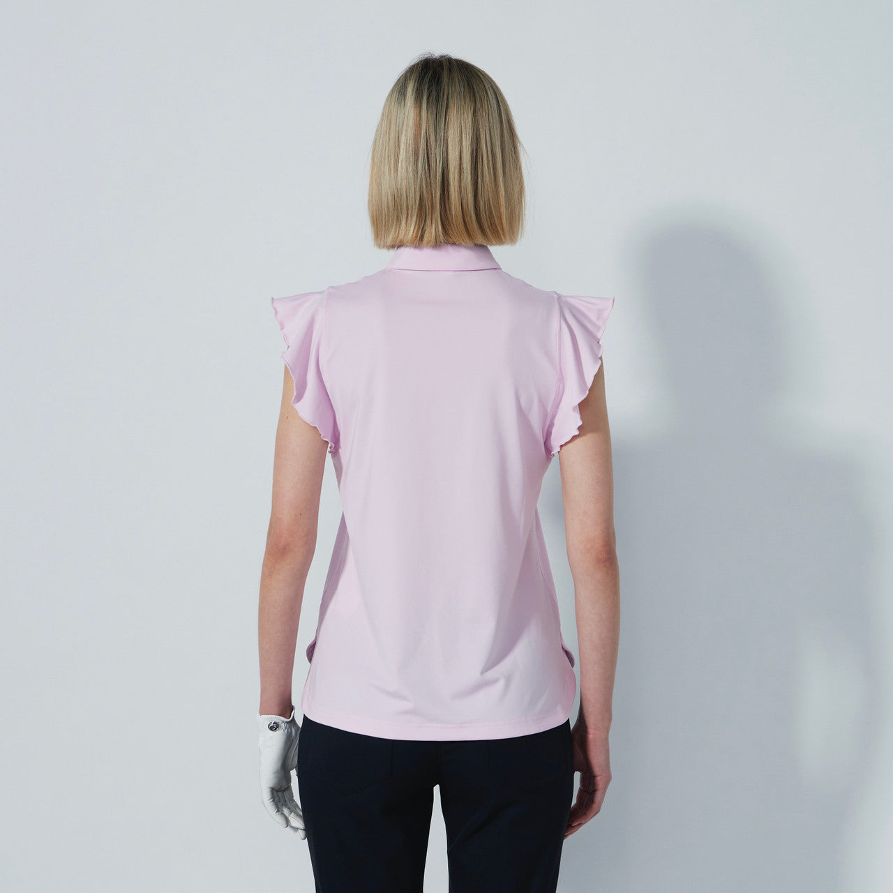 DS Luxe Pink Frill Sleeveless Polo Shirt | Daily Sports USA