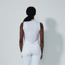 DS Match Pink Yellow Color Block Sleeveless Polo Shirt