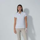 DS White and Check Khaki Cap Sleeve Polo Shirt
