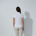 DS White and Check Khaki Cap Sleeve Polo Shirt