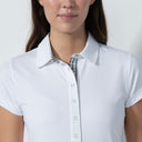 DS White and Check Khaki Cap Sleeve Polo Shirt