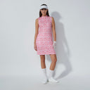 DS Sheermotion Leo Coral Pink Print Sleeveless Dress
