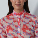 DS Breeze Glow Print 3/4 Sleeve Mesh Polo Shirt