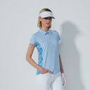 DS Edge Water Bloom Print and Sky Blue Cap Sleeve Polo Shirt