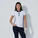 DS Edge Mosaic Medley Print and White Cap Sleeve Polo Shirt