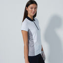 DS Edge Mosaic Medley Print and White Cap Sleeve Polo Shirt