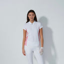 DS Edge Leo Intense Coral Print and White Cap Sleeve Polo Shirt