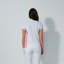 DS Edge Leo Intense Coral Print and White Cap Sleeve Polo Shirt