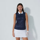 DS Clubs Navy Print Sleeveless Polo Shirt