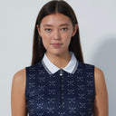 DS Clubs Navy Print Sleeveless Polo Shirt