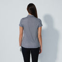 DS Diamond Black and White Print Cap Sleeve Polo Shirt