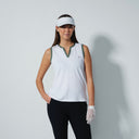 DS Massy White Khaki Sleeveless Polo Shirt