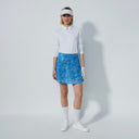 DS Breeze Water Bloom Blue Print Short Skort