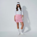 DS Sheermotion Leo Pink Coral Print Long Skort