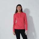 DS Passion Intense Coral Jacquard Long Sleeve Polo Shirt