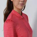 DS Passion Intense Coral Jacquard Long Sleeve Polo Shirt