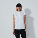 DS Passion White Jacquard Frill Sleeveless Polo Shirt