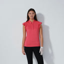 DS Passion Intense Coral Jacquard Frill Sleeveless Polo Shirt