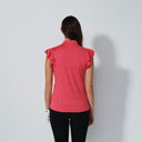 DS Passion Intense Coral Jacquard Frill Sleeveless Polo Shirt
