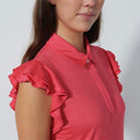 DS Passion Intense Coral Jacquard Frill Sleeveless Polo Shirt