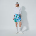 DS Striped Fusion Blue Green Print Skort