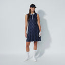 DS Clubs Dark Navy Print Sleeveless Dress