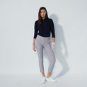 DS Magic Motif Mosaic Navy and Pink Print Ankle Pants