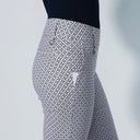 DS Magic Motif Mosaic Navy and Pink Print Ankle Pants