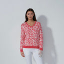 DS Jacquard Leo Intense Coral Print Sweater