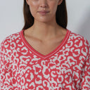DS Jacquard Leo Intense Coral Print Sweater