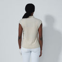 DS Gaze Raw Beige Rhinestone Cap Sleeve Polo Shirt